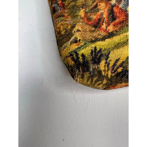 Vintage Tapestry Print Coin Purse Scenic Design Gold Frame - Picture 4 of 7